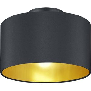 LED Plafondlamp - Plafondverlichting - Trion Hostons - E14 Fitting - Rond - Mat Zwart - Aluminium