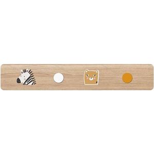 Spesely® Kinderkapstok zebra beer Babykamer / Kinderkamer - 4 Houten haken - Kapstok met Dier - Kapstok hangend - Hout - Wandkapstok 40x5cm