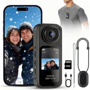 White-Label® Bodycam - Action Cam - Bewegingsdetectie - 180º Draaibare Lens - Bodycam Politie - Spycam - Zwart