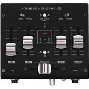 Mengpaneel dj - Mengpaneel mixer - 14 x 15 x 7 cm - 4 Kanaals - Zwart