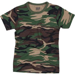 101 INC - Kids t-shirt camo (kleur: Woodland / maat: 98-104)