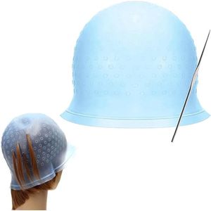 Haar Highlight Cap Blauw INCLUSIEF een haak - Magicap Herbruikbare Haarkleur Markering Tipping Cap En Metal Hook Tipping
