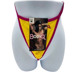 BodyQ Sexy Heren String – Geel/Roze – Erotische Herenlingerie – Maat M