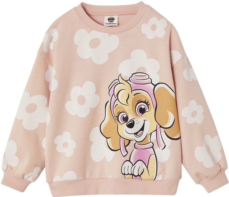 Mädchen Sweatshirt PAW PATROL mit Blumen und Stella roze (poederkleur)