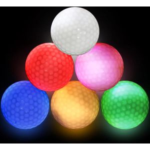 Led-lichtgolfballen nachtgolfbal golf oefenballen voor lange afstanden - set van 6 - rood geel groen blauw wit roze .