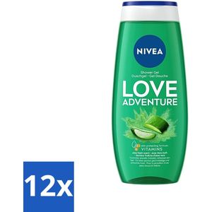 NIVEA Douchegel Love Nature 250 ml - Voordeelverpakking - 12 stuks