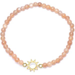 Armband zonnesteen elastisch met zon bedel