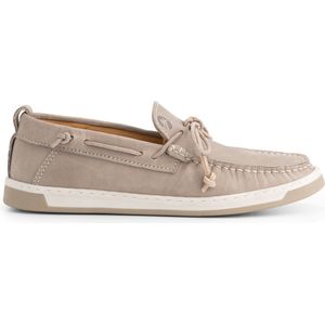 Travelin' Falmouth Dames - Leren Moccasins met veter - Bootschoenen - Instappers - Grijs Leer - Maat 36