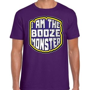 Halloween Halloween I am the booze monster/ drankmonster verkleed t-shirt paars voor heren - horror shirt / kleding / kostuum S