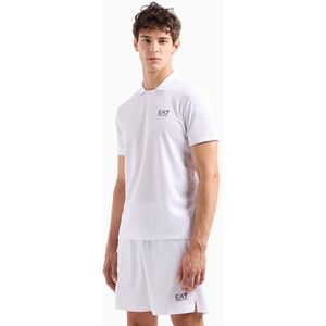 EA7 - Ventus7 - Poloshirt - Wit - Korte Mouwen - Polyester