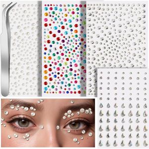 Zelfklevende glittersteenstickers voor gezichtsdecoratie en make-up - Strassteentjes voor knutselen en sieraden - Kristallen sierstenen
