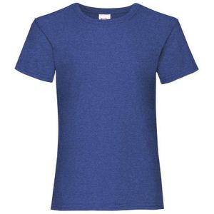Fruit Of The Loom Meisjes Kinder Valuegewicht T-shirt  Korte Mouwen (2 stuks) (Donker Marine)