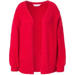 Angel of Style - Dames - Vest straight fit ballonmouwen - Salsarood - Maat 42+