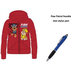 Paw Patrol Nickelodeon Hoodie met rits - Sweater met capuchon - met Stylus Pen. Maat 128 cm / 8 jaar.