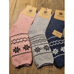 5 Paar - Alpaca Wollen Sokken - Maat 35-38 - Wintersokken - Huissokken - Wandelsokken