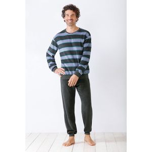 Grijze badstof herenpyjama van Hajo - Grijs - Maat - 48