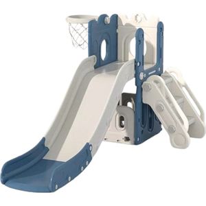 Speeltoestel Toren 3 in 1 Blauw glijbaan en basket