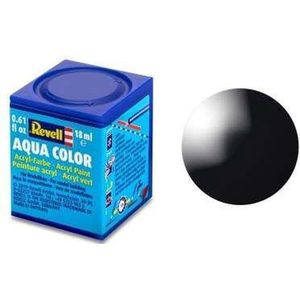 Revell Aqua #7 Black - Gloss - RAL9005 - Acryl - 18ml Verf potje