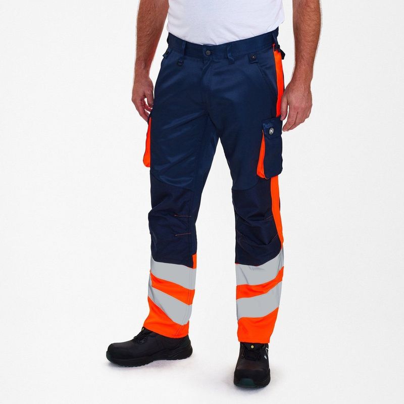 F. Engel 2547 Safety Light Trouser Repreve Blue Ink/Orange maat 48
