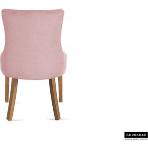 Eetkamerstoel 'Fancy' Stof Roze, Poten exotisch hout en bekleding 100% polyester