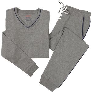 La-V pyjama sets jersey voor jongens met V-hals Grijs 140-146