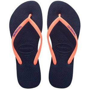 HAVAIANAS - Havaianas Slim Logo - Strandslipper - Donkerblauw
