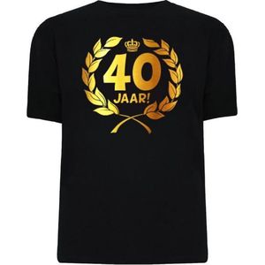 Funny zwart shirt. Gouden Krans T-Shirt - 40 jaar - Maat 5XL