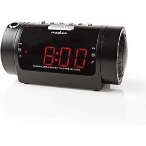 Digitale Alarmklok Radio met LED Scherm - Tijdprojectie - AM/FM - Sluimerfunctie - Dubbele Alarmen - Zwart