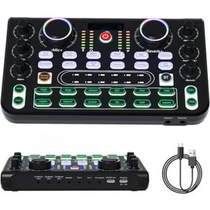 Mengpaneel dj - Mengpaneel mixer - Mengpaneel met versterker - Mengpaneel bluetooth - 34,01 x 5 x 24 cm - 7 kanalen