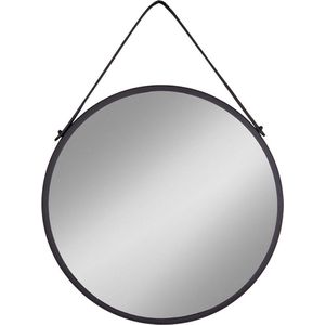 House Nordic - Trapani spiegel met kunstleren band zwart.