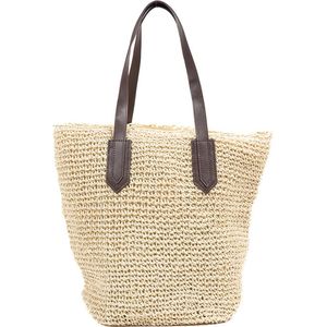 Rieten strandtas met rits Mode accessoires online kopen Mode