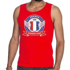 Rood France drinking team tanktop / mouwloos shirt rood heren - Frankrijk kleding XL