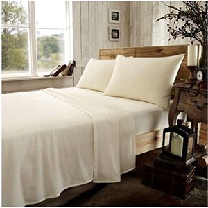 Zacht en comfortabel flanellen hoeslaken kingsize crème