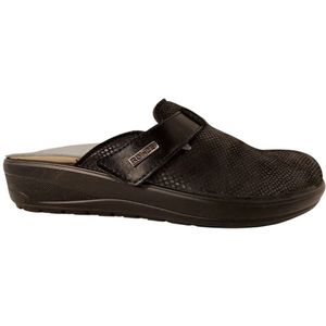 Rohde - 6165 Pantoffels - Zwart - Stretchmateriaal - Klittenbandsluiting