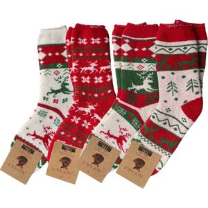 green-goose® Alpaca Sokken - Kerst - Dames - 2 Paar - 95% Alpaca Wol - Maat 39-42 - Heerlijk Warm en Rekbaar