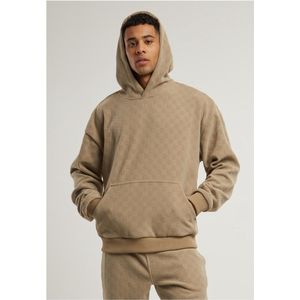 Urban Classics - Jacquard Velvet - Sweat à Capuche - Beige - Oversized
