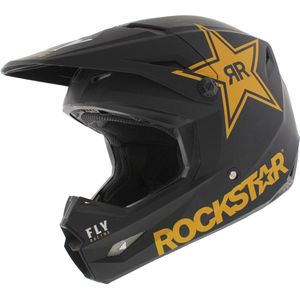 Fly Racing Kinetic crosshelm Rockstar mat zwart goud - Maat M