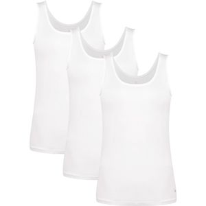 Undiemeister Tanktop Dames - 3-Pack - Chalk White (Wit) - Hemd Mouwloos - Perfecte Pasvorm - Zijdezachte Ademende Stof - Geen Labels - Basic Ondershirt - Tencel - Tanktop - Maat XL