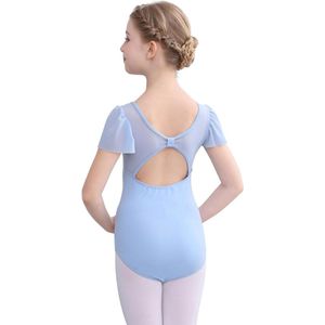 Balletkleding Meisjes Balletpakje met Pofmouwen - Blauw - 2-10 Jaar - Dansbodysuit