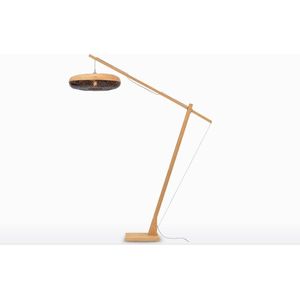 GOOD&MOJO Vloerlamp Palawan - Bamboe/Zwart - 175x60x207cm - Scandinavisch,Bohemian - Staande lamp voor Woonkamer - Slaapkamer