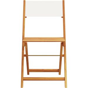 FIONERA Bistrostoelen 2 st massief acaciahout en stof crèmewit