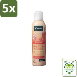5 x Kneipp - Douche schuim - Body & Mind Balance - Iris & Vetiver - 200 ml - Grootverpakking - Douche Foam - Ontspanning - Balans - Iris - Vetiver
