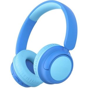 StayPowered Koptelefoon voor Kinderen - Kinderhoofdtelefoon met 60 Uur Accu en Volumebegrenzing - Draaibare Oorschelpen - Zachte Oorkussens - Ingebouwde Microfoon - Bluetooth - Eenvoudige Bediening - Blauw - Levering Sneller dan Aangegeven!