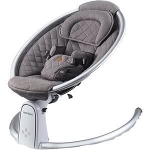 Hot Mom - Automatische Schommelstoel voor Baby’s - Elektrische Baby Wieg - Afstand bestuurbare Wipstoel - Vijf standen - Speel muziek af met Bluetooth - Stijlvol - 0-1 jaar - 60 x 70 x 55 cm - Grijs