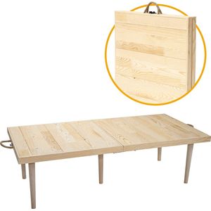 Rustiq inklapbare campingtafel - Klaptafel - Bedtafel - Bohemian Picknicktafel - Vouwtafel – 55X110X35CM – Dennenhout