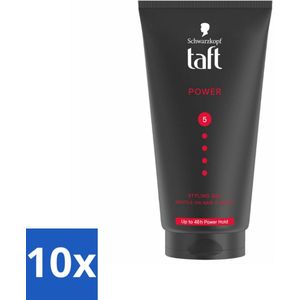Taft - Power 5 - Styling Gel - Sterke hold voor elke stijl - 150 ml - Bulkverpakking - 10 stuks