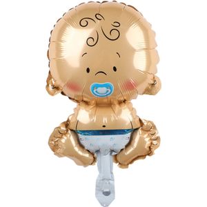 Baby ballon - 68x45cm - Blauw - Folie ballon - Themafeest - Babyshower - Geboorte - It's a Boy - Versiering - Ballonnen - Helium ballon - Geboorte Cadeau Jongen - Kraam Ballon - Babyshower Versiering - Baby Shower Folie Ballonnen