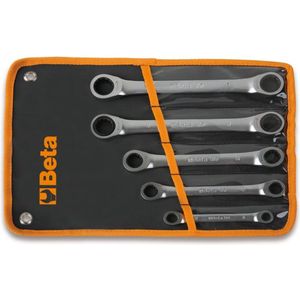 Beta - Ringratelsleutel Set - 5-delig - Twaalfkant - In Etui