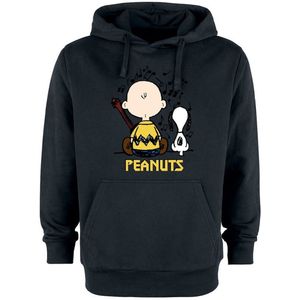 Peanuts Charlie Brown & Snoopy Heren Trui met capuchon - zwart - S