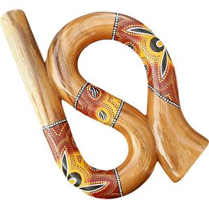 LIDAH® Didgeridoo Instrument - Snake Travel Digeridoo - 45 cm - Compacte Australian Muziekinstrumenten - Handgeschilderd Mahonie